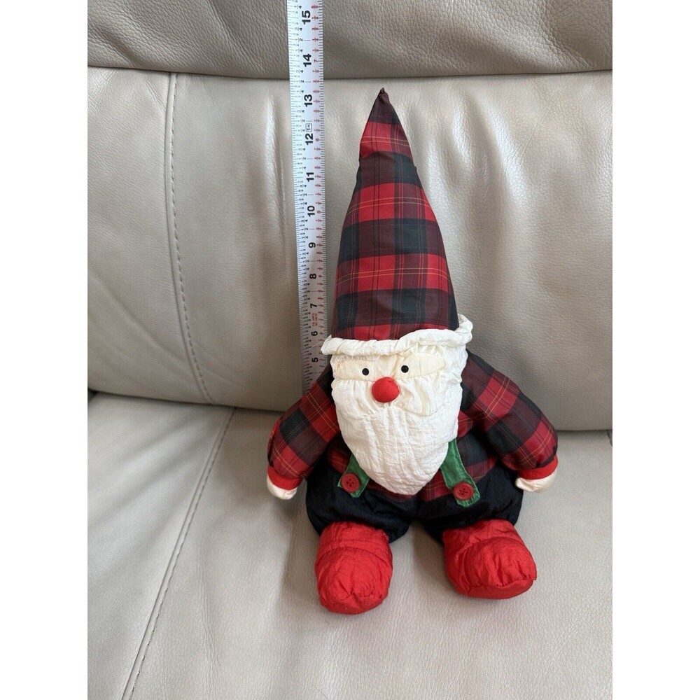 VTG Department 56 Flannel Christmas Santa Claus Nylon Plush EUC HTF